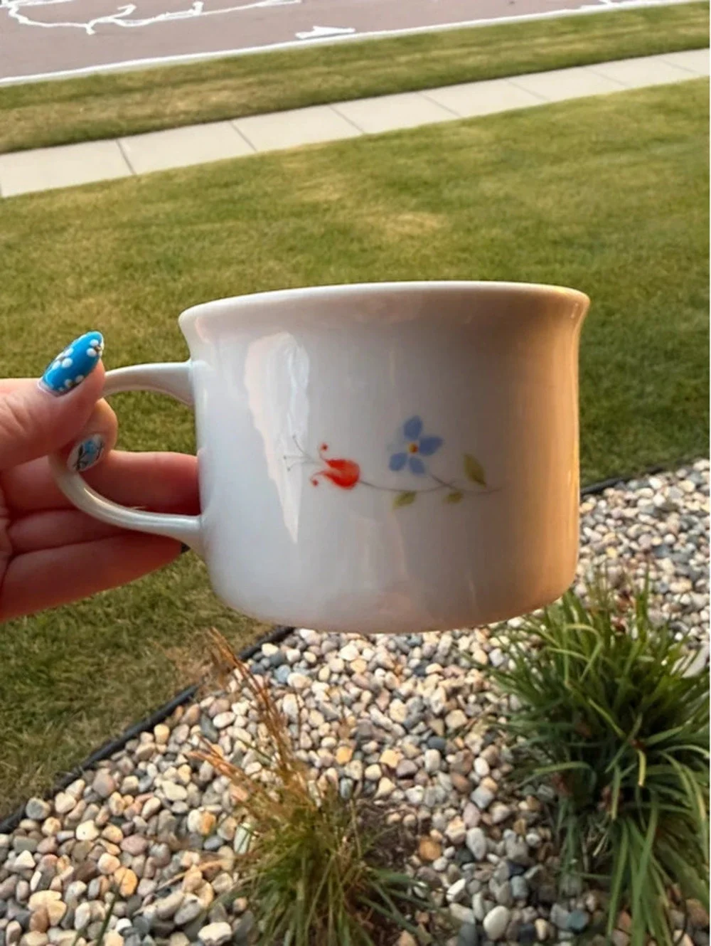 Vintage Hearthside Japan Bake N Serve Poppy Garden 14 oz Soup Mug Porcelain